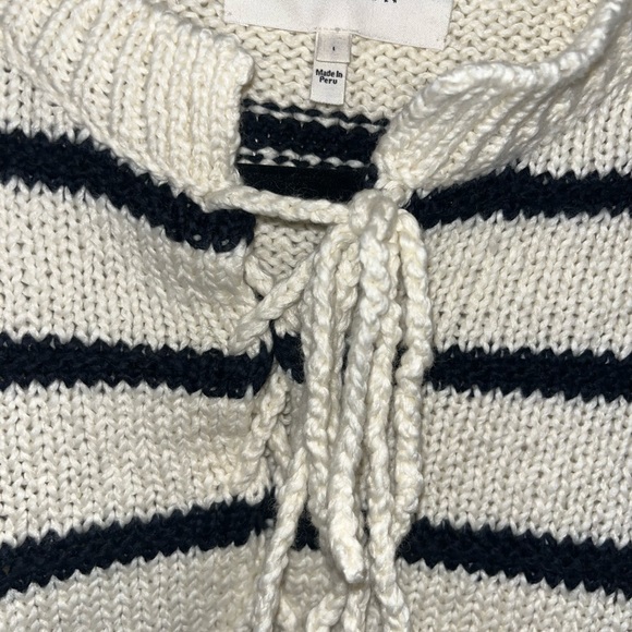 The Great. the Sea Stripe Lace-Up Sweater - Picture 6 of 9